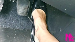 Revving in Black Flats on Barefoot