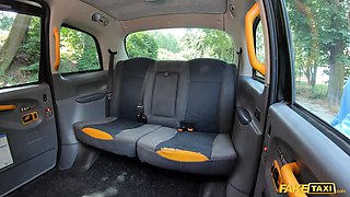 Faux cab jobless beauty has her delicious pink pussy pounded hard and fast