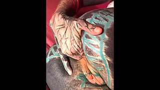 Dreadlocks & Tattoos Quick Latex Anal Fisting & Solo Play