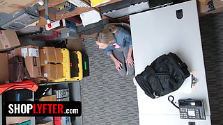 Shoplyfter - Skinny Blonde Cutie Emma Hix Gives Her Pussy to Security Officer to Get Out of Trouble