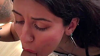 Horny Maid Gets Fucked in the Mouth and Pussy by Three Big-dicked Men - Double Penetration and Lots of Cum