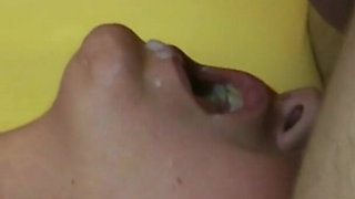 Cumshot - Yes horny, come jerk me your hot cream nicely in my mouth and over my face, I'm always horny on that.