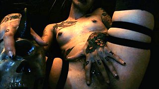 Fetish hoe masturbates takes bukkake fetish cock pov action