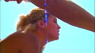 Blonde couple sucking licking in the yacht