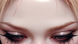 Psycho Cosplay Girl POV: Deepthroat & Messy Facial Cumshot AI Animation
