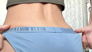 Cute Asian in Crop Top & Panties with Cameltoe