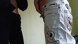 Two Girlfriends Masturbate and Cum in Jeans