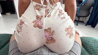Big Ass Stepsister In Cute Pajamas Humps Then Gets Fucked Hard