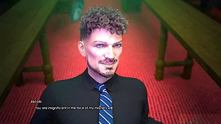 Enthusiastic cartoon ride to climax with wild public action