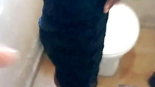 Hot Black Girl Pussy Masturbation on Filthy Toilet