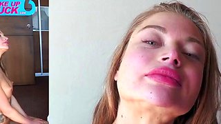 Teen brunette college girlfriend homemade POV blowjob