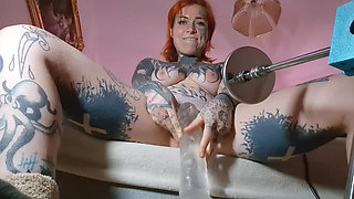 13 Minutes Huge Dildo Fuck Machine