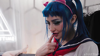 OOPSIE! - Jewelz Blu Sneaks Lulu Chu Fuck At Futakuthon Until Codi Vore Joins Anal Threesome