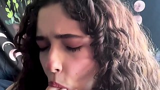 Flexible pale brunette with foot fetish does hot footjob