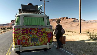 Psychedelic sex! Blowjob reverse cowgirl missionary cumshot