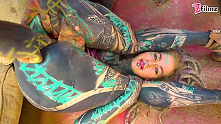 Dreadlocked Inked Girl Anal Cowgirl