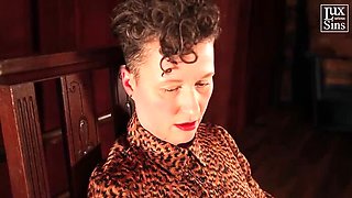 Restrained MILF Mistress Gets Aroused in Chair