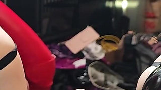 Double Anal Fisting with 2 Latex Mistresses Femdom Gone Wild