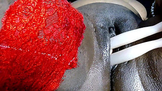 Bitch Shoved in Pussy Doll as Sex Toy - Two