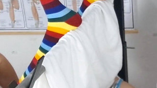 Girl for the First Time at the Gynecologist.