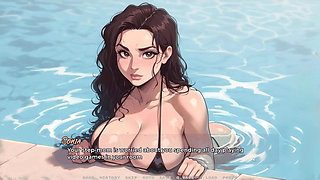 My New Girlfriend [ Taboo Hentai Game ] Ep.52 Caught My MILF Neighbor Boob in the Pool Just Next to My Stepmom!