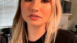 Sensational blonde glamour babe solo and she enjoys it