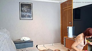 Maintenance worker teased by housewife in panties!