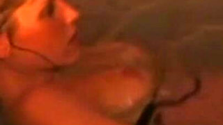 Lesbians kissing licking in bathroom