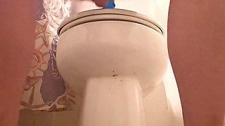 Riding in the bathroom