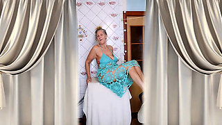 Hot Housewife Lukerya Changes Clothes in the Kitchen