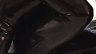 The Slave All in Latex Had to Take Good Care of Me, Until My Orgasm and His Cumshot. 3 Angle