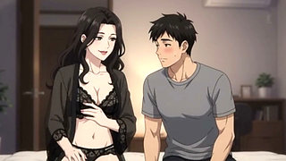 Stepmom's teach Private Lingerie Lesson to her stepson