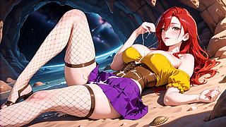 Lewd Redhead Hentai Cutie Begs for More Creamy Love in Cosmic Cave