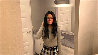 Stepsister Caught Stepbro Masturbating Huge Cock In Bathroom