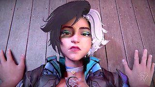 Uncensored anime porn with a perfect body and some passionate smooching