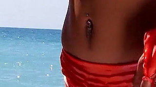 Fitness trainer fucks horny blonde Milf Shana in the ass on the beach