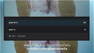 Giantess crushes a tiny man beneath her sandals in a squishy struggle