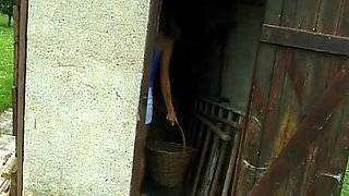 Cindy Masturbates in the Garden Shed