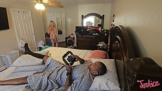 Nurse Charlie Nurses Big Black Cock to Life & Takes Pussy Full of Cum