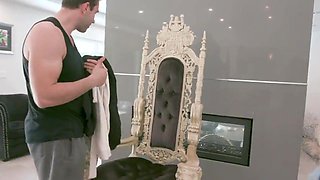 sexy teens team up to suck a huge cock