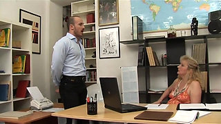 Sexy and mature boss has a thing for young cocks