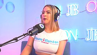 Hentai doll bounces her giant breasts and eats a black BBC