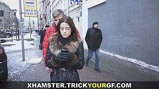 Trick your girlfriend - punished with humid Ass Fuck