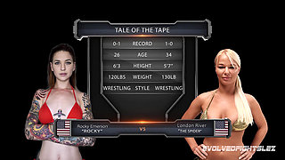 Rocky Emerson Vs London River Female Wrestling
