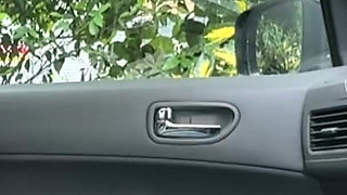 Megaton Boobs You Can See Even Through Her Clothes. Car Blowjob, Cum in Mouth, She Swallows It All!