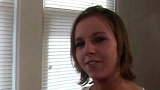 Bree Barrett desperate teen sucks big white cock with Manta in threesome casting