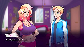 Sexy blonde big natural tits with huge nipples in wild animated scenes