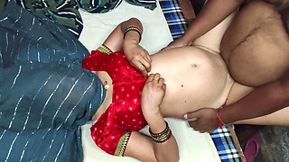 Rajasthani Meenu Bhabhi in red blouse gets fucked by her brother-in-law