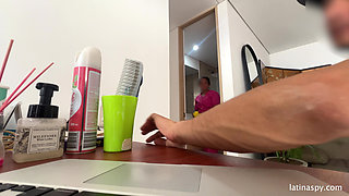 Maid with Huge Ass Cleans Apt Then Jerks Her Boss Part 2