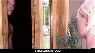 Hot teenie petite blonde teenie paper delivery woman screwed